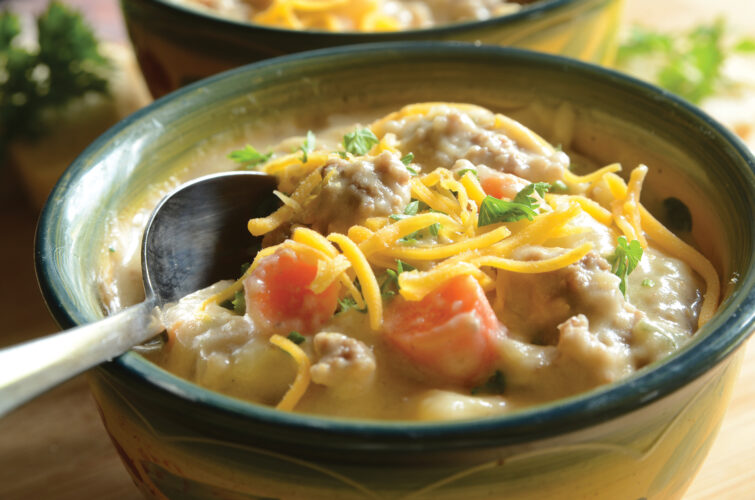 Easy Cheeseburger Soup for Game Day
